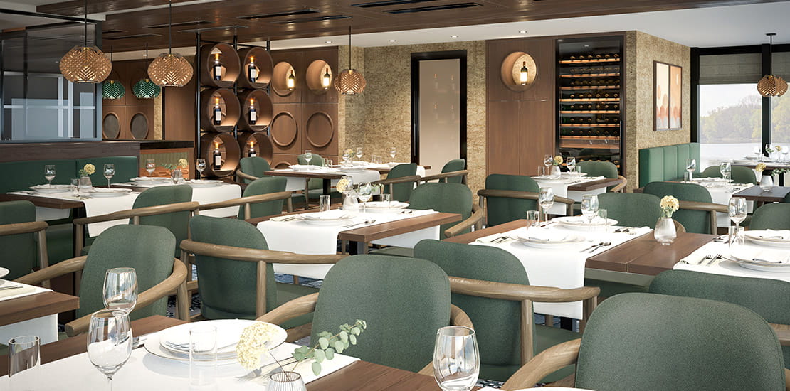 An artist's impression of Spirit of the Moselle's speciality Beilstein Restaurant
